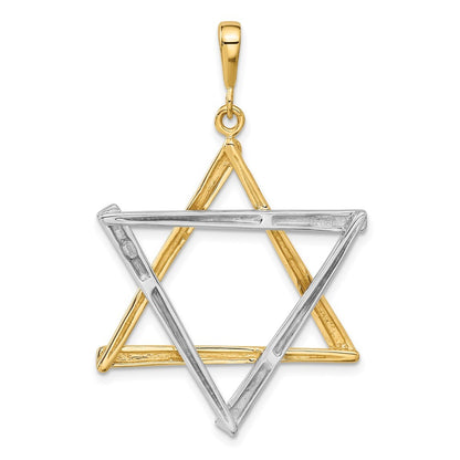 14k Two-Tone Gold Star Of David Pendant