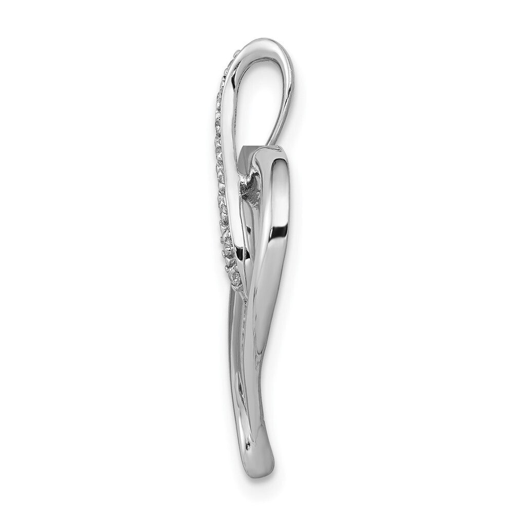 14k White Gold 1/20ct. Diamond Heart and Infinity Pendant for Women