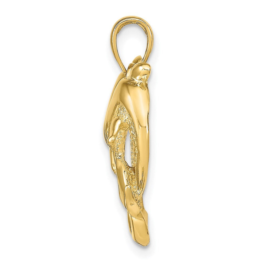 14k Yellow Gold Dolphins Pendant