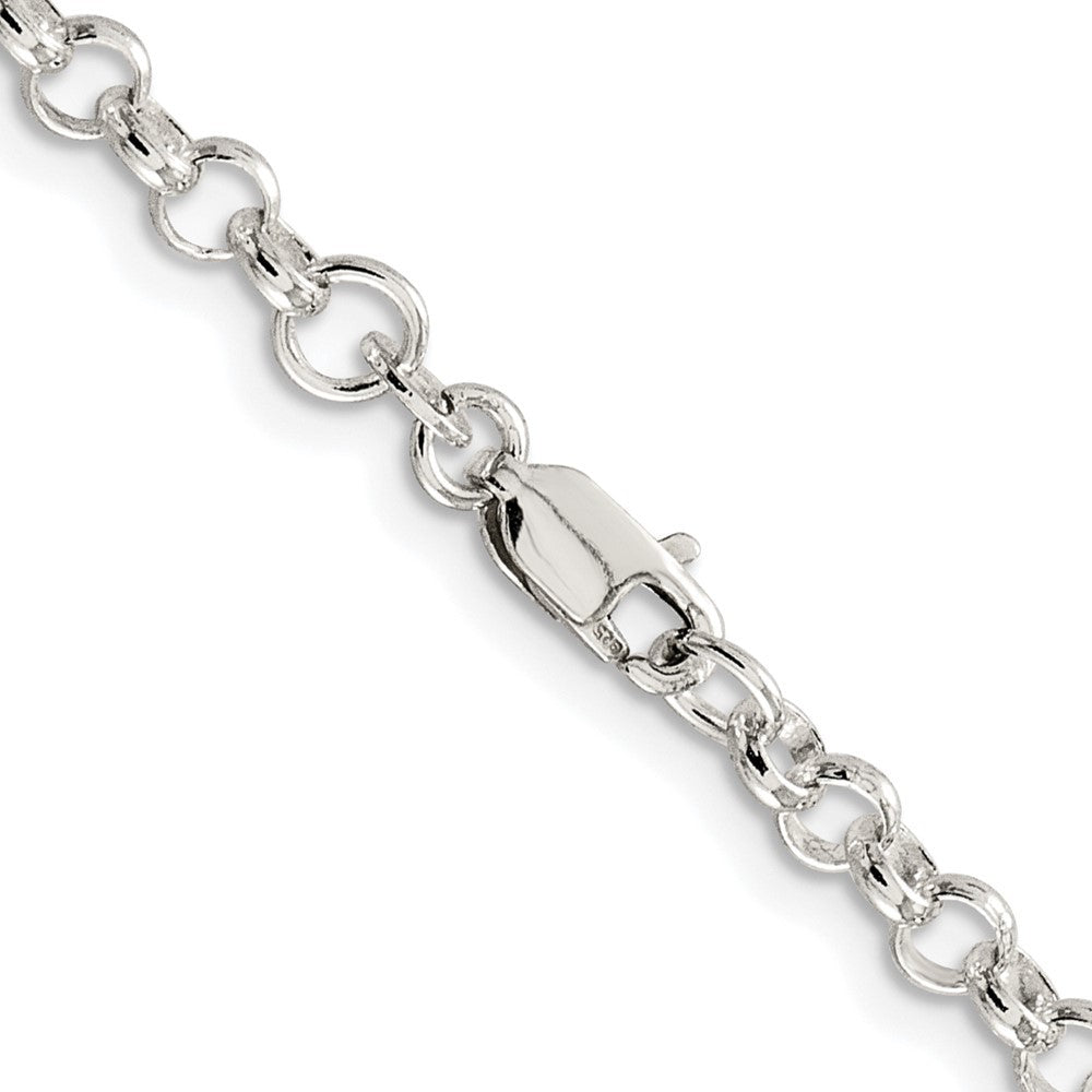 Sterling Silver Rhodium-plated 4mm Rolo Chain Necklace