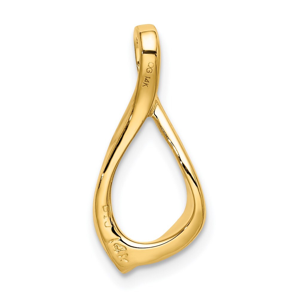 14k Yellow Gold Chain Slide Pendant Omega Slide Pendant for Women