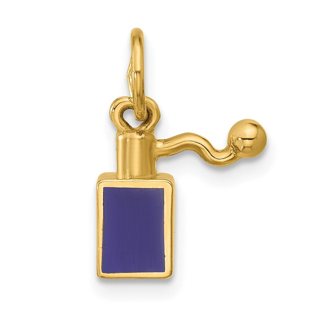 14k Yellow Gold Square Perfume Bottle Charm Pendant for Women