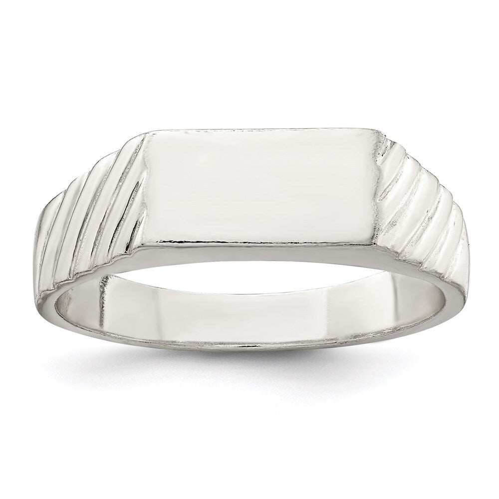Sterling Silver 6x11mm Open Back Signet Ring Size 10