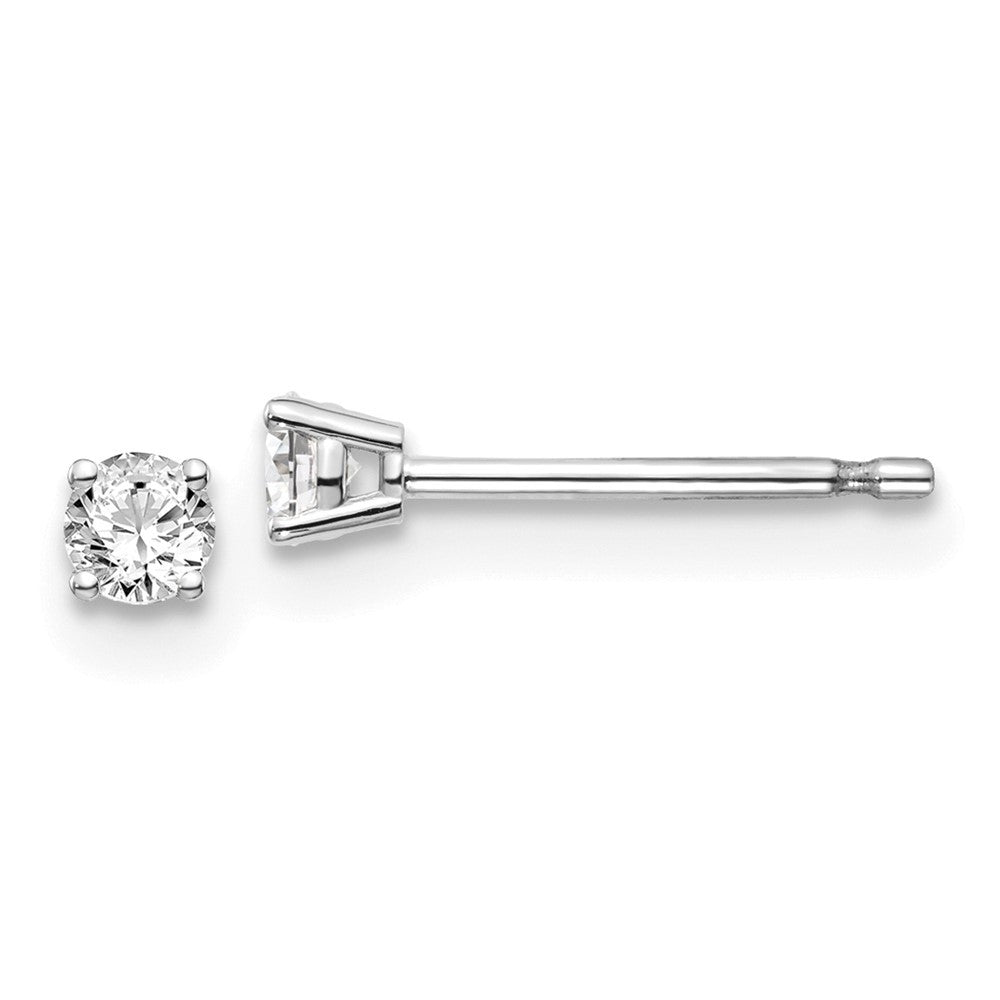 14K White Gold .15ct I1 J-K Diamond Stud Push-on Earrings