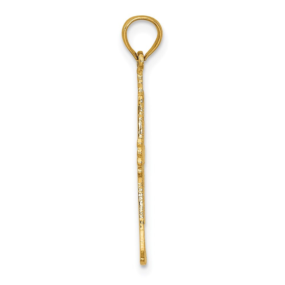 14k Yellow Gold Polished Trumpet Charm Pendant for Women