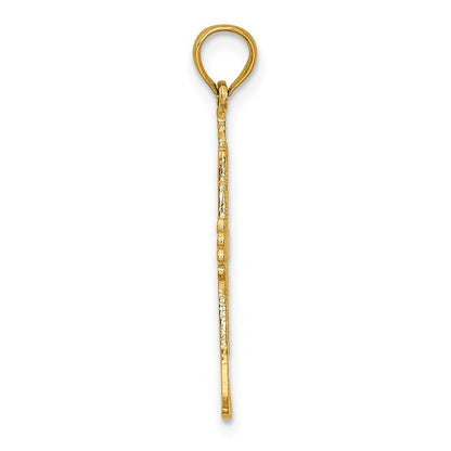 14k Yellow Gold Polished Trumpet Charm Pendant for Women