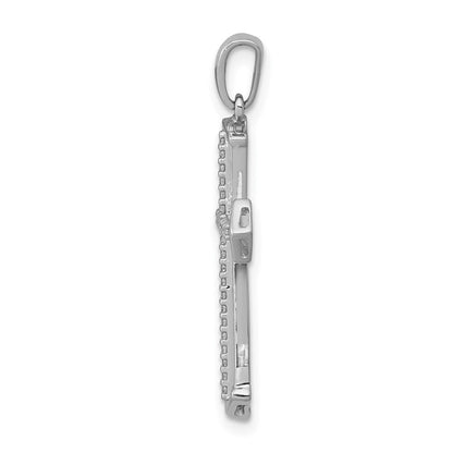 14k White Gold 1/8ct. Diamond Passion Cross Pendant for Women