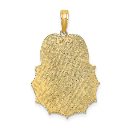 14k Yellow Gold FIREFIGHTER FIRE DEPT. Badge Charm Pendant for Women