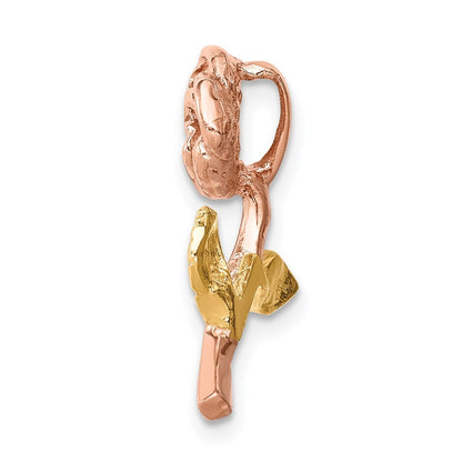 14k Two-tone Gold Rose Chain Slide Pendant for Women