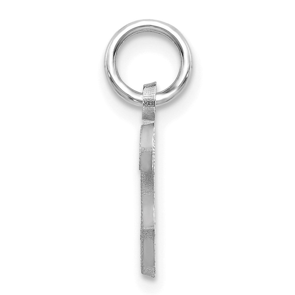 14k White Gold Casted Script Letter S Initial Charm Pendant