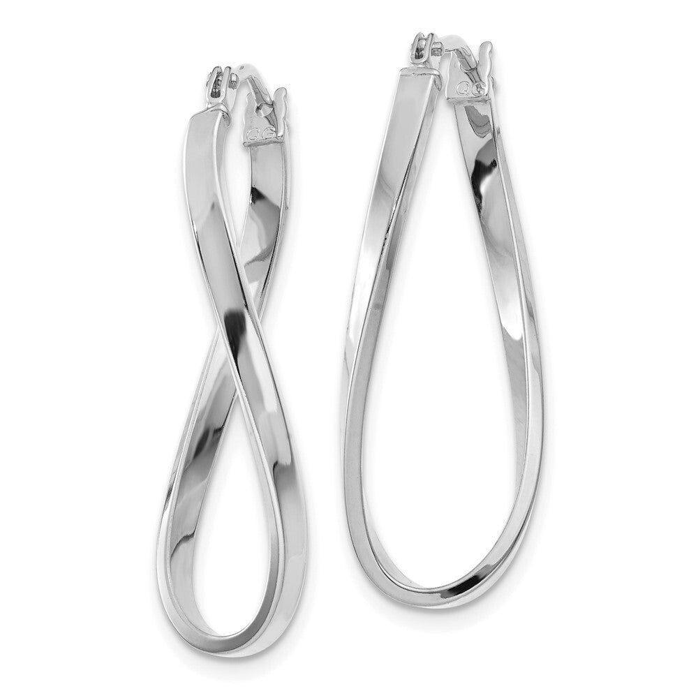14k White Gold Small Twisted Stud Earrings Gift for Women