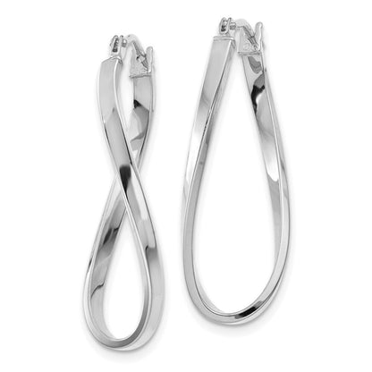 14k White Gold Small Twisted Stud Earrings Gift for Women