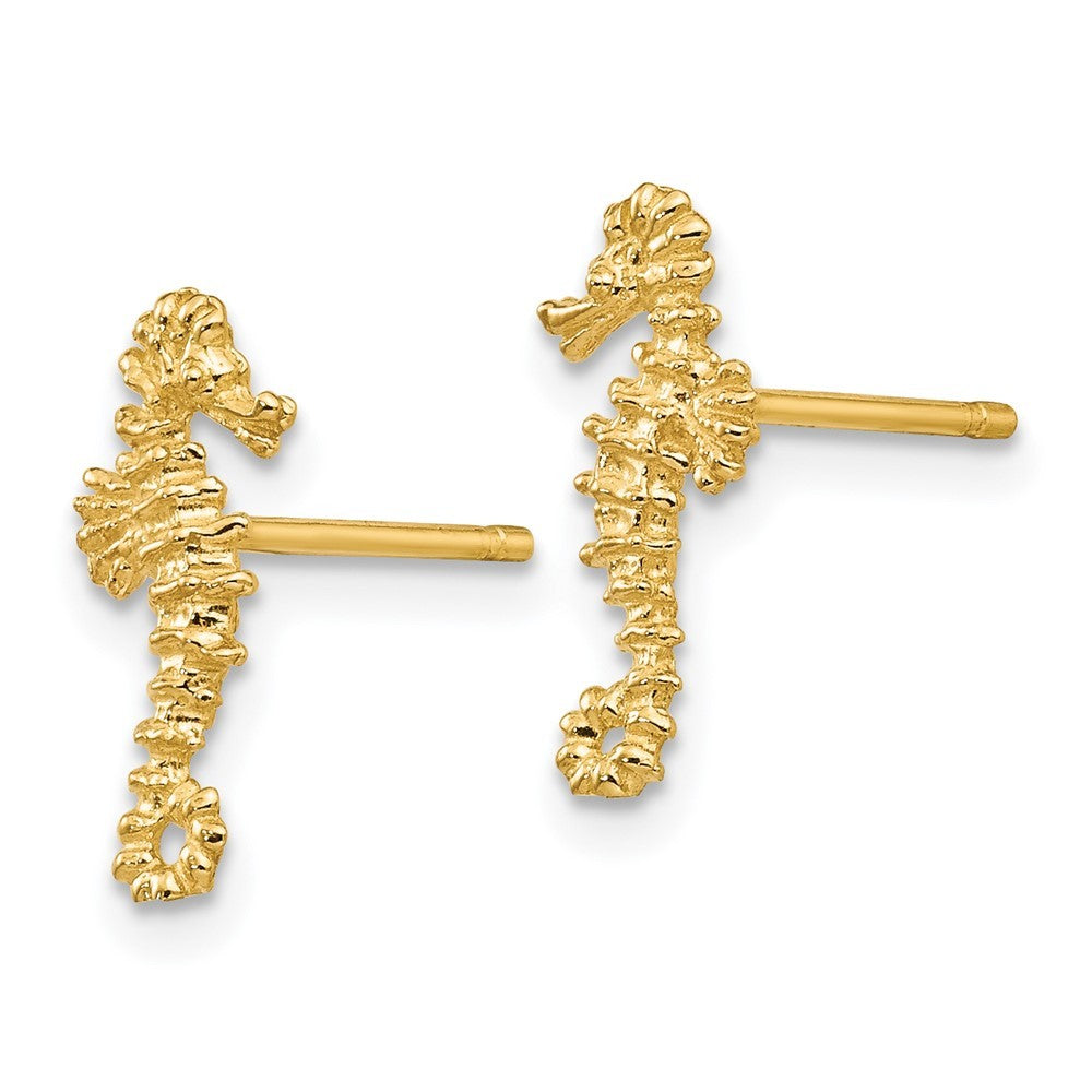 14k Yellow Gold Mini Left and Right Seahorse Earrings
