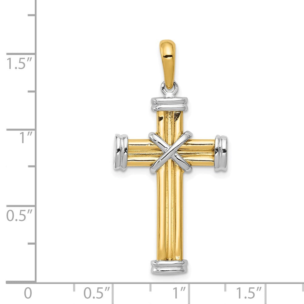 14k Two-tone Gold Latin Cross Pendant for Women