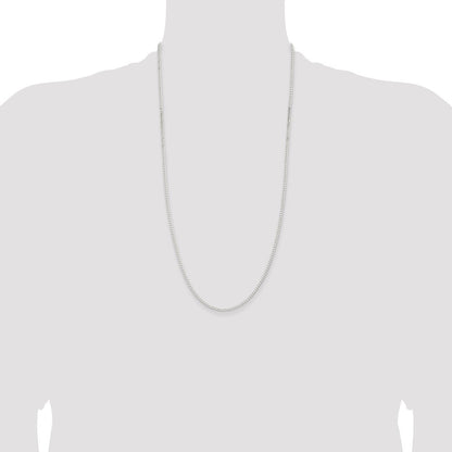 Sterling Silver 2.3mm Beveled Curb Chain