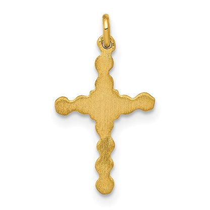 14k Yellow Gold Small .01ct. Diamond Cross Charm