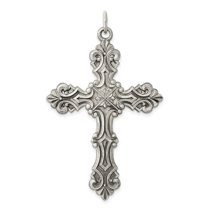 Sterling Silver Antiqued Cross Pendant Holiday Gift for Women