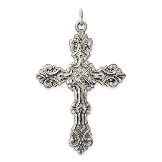Sterling Silver Antiqued Cross Pendant Holiday Gift for Women