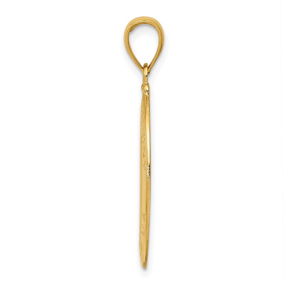 14k Yellow Gold Saint Anthony Oval Medal Hollow Pendant