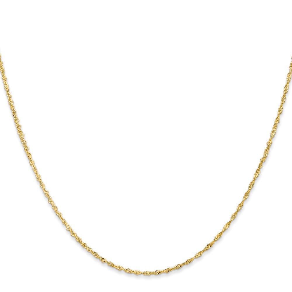 14k Yellow Gold 14 inch 1.10mm Singapore with Spring Ring Clasp Chain Necklace
