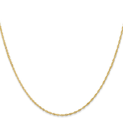 14k Yellow Gold 14 inch 1.10mm Singapore with Spring Ring Clasp Chain Necklace