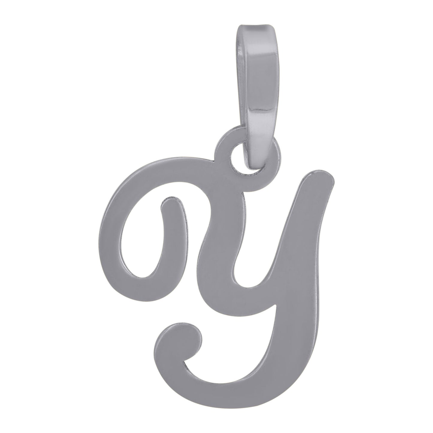 925 Sterling Silver Cursive Initial Alphabet Y Charm Pendant