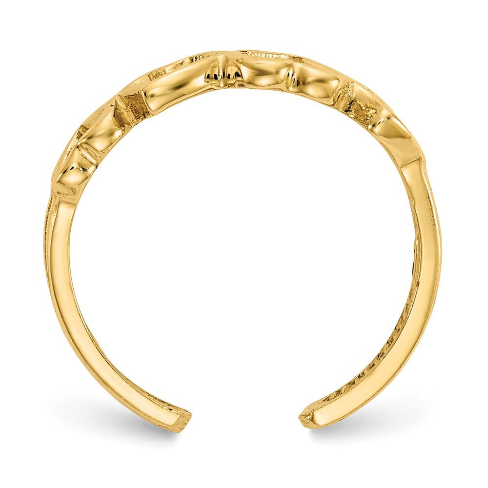 14k Yellow Gold Heart Toe Ring