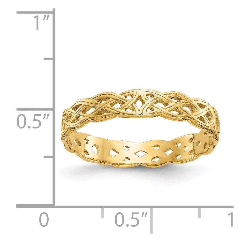 14k Yellow Gold Polished Celtic Knot Band