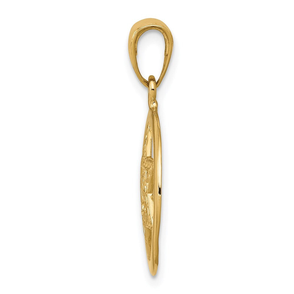 14k Yellow Gold Jewish Chai In Star Of David Pendant for Women