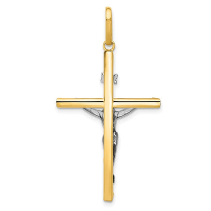 14k Two-Tone Gold Crucifix Pendant