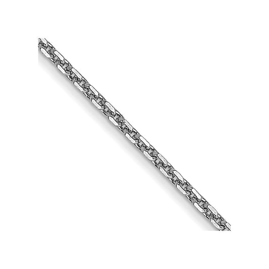 14K White Gold 30 inch .95mm Diamond-cut Cable with Lobster Clasp Chain Necklace