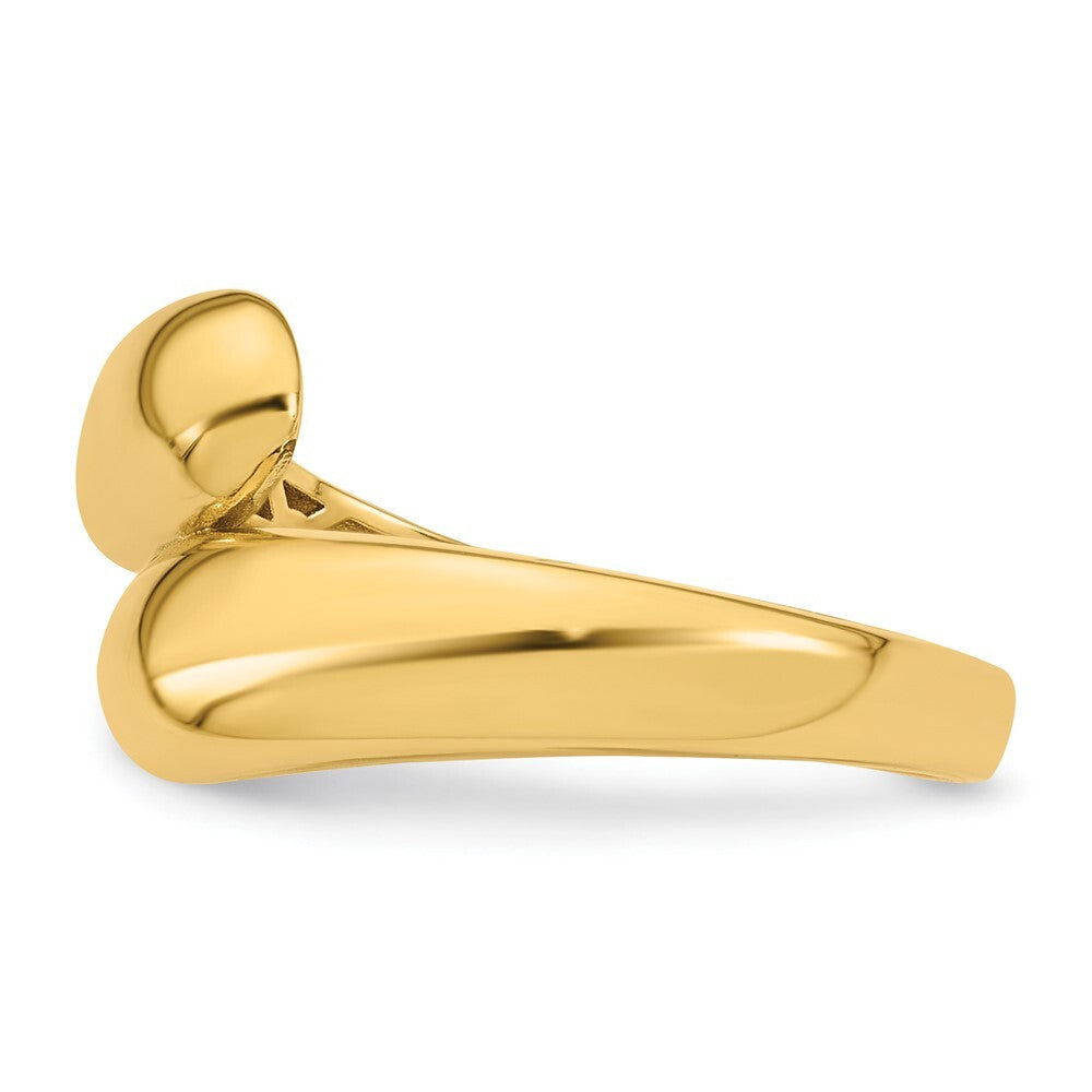 14K Yellow Gold Polished Bypass Ring Size 7
