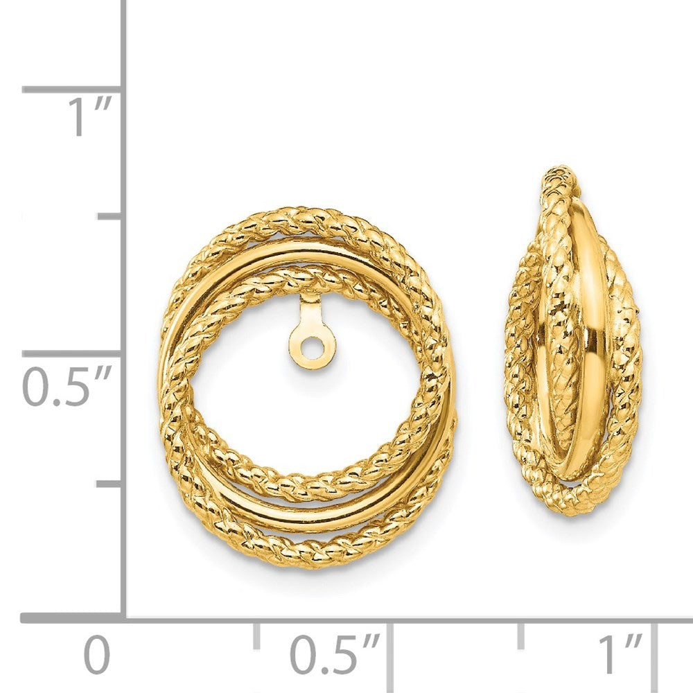 14k Yellow Gold Polished & Twisted Fancy Earring Jackets