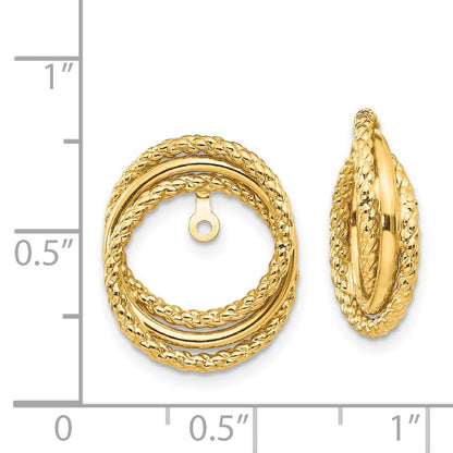 14k Yellow Gold Polished & Twisted Fancy Earring Jackets