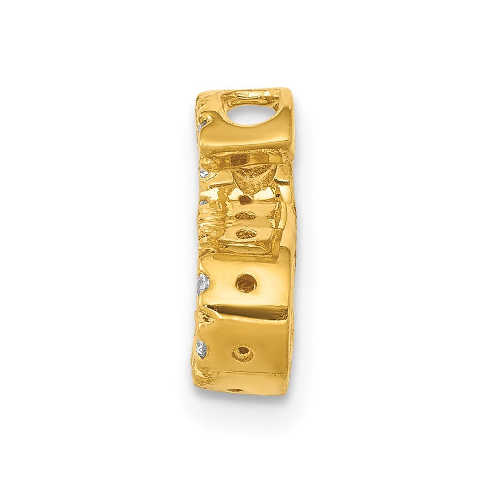 14k Yellow Gold  Diamond Letter S Initial Charm
