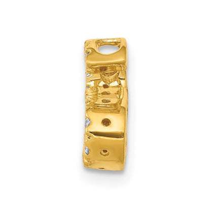 14k Yellow Gold  Diamond Letter S Initial Charm