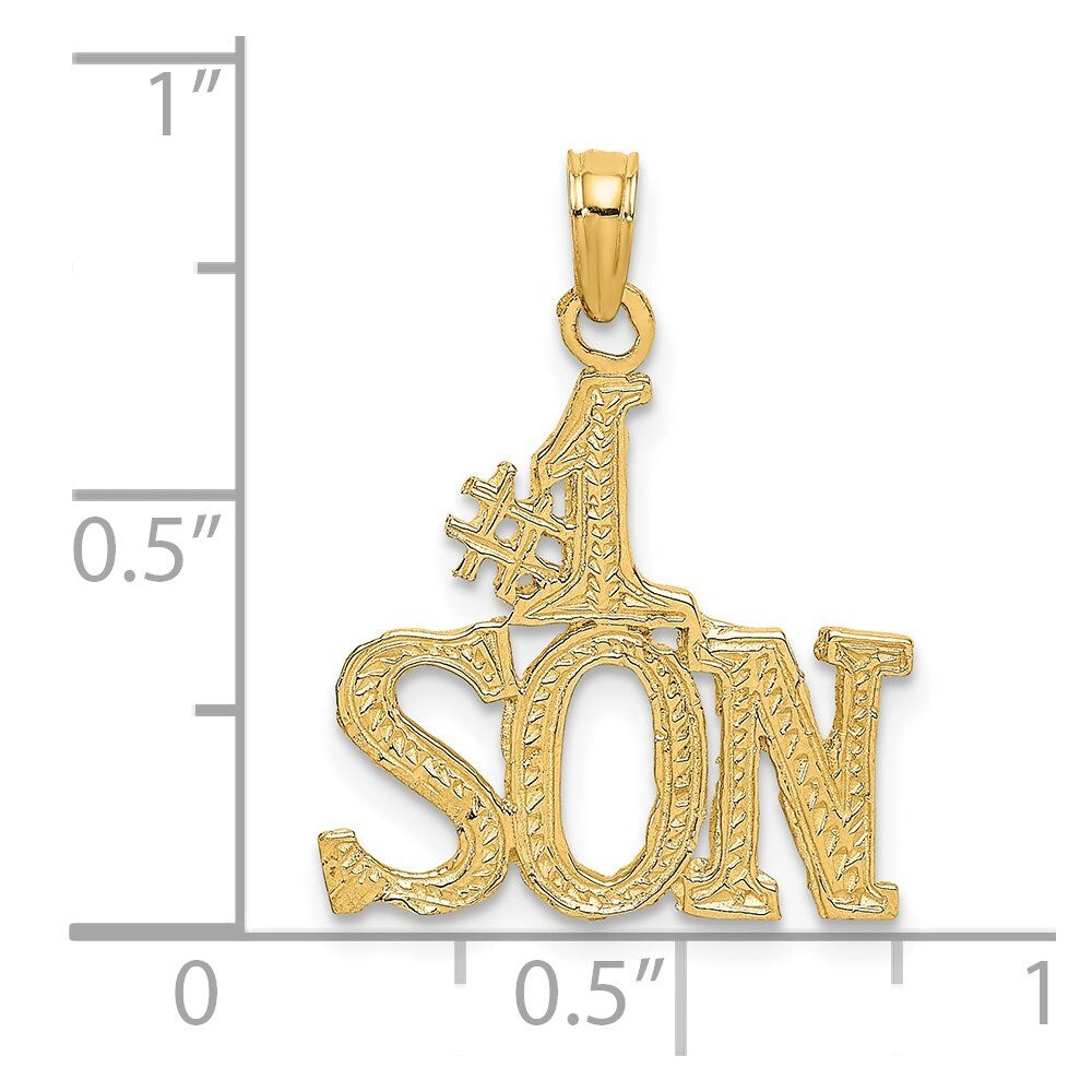 14k Yellow Gold #1 SON Charm Pendant for Women