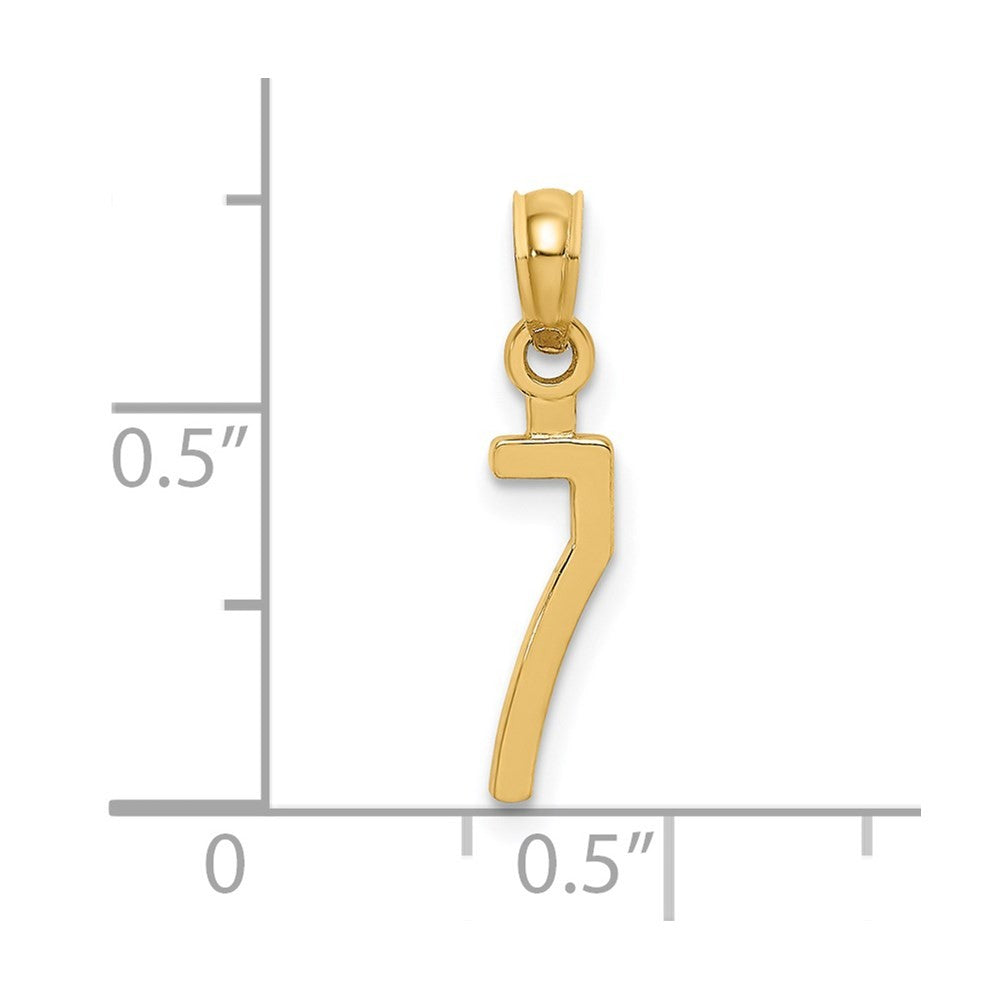 14k Yellow Gold Polished Number 7 Pendant