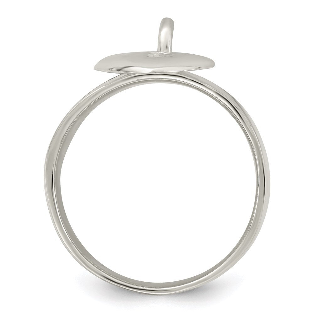 Sterling Silver Dangle Lock Ring Size 8