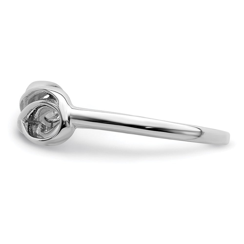 Sterling Silver Rhodium-plated Overlap Infinity Ring