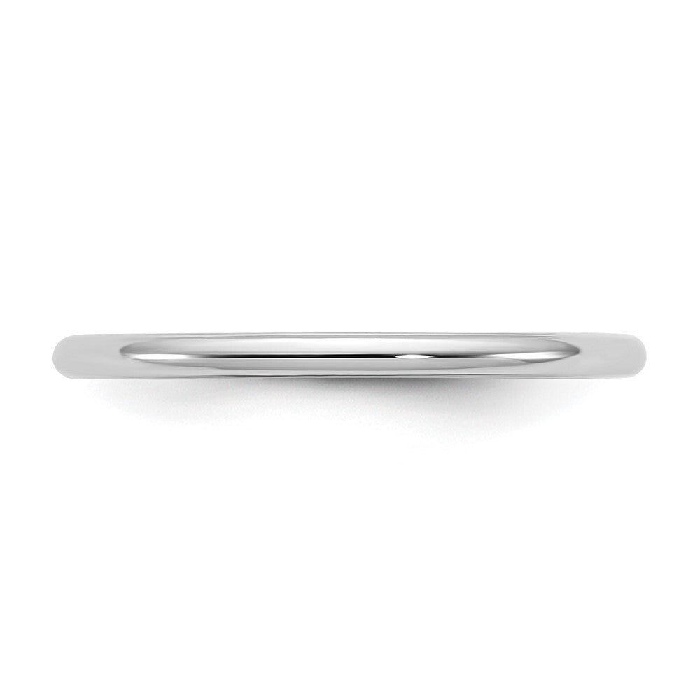 14k White Gold 1.5mm Half Round Band Size 10