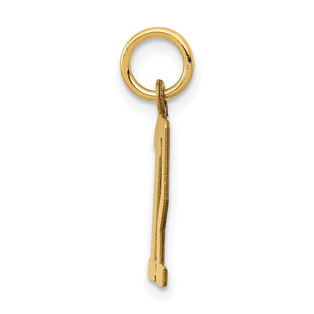 14k Yellow Gold Small Elongated Number 12 Charm Pendant for Women
