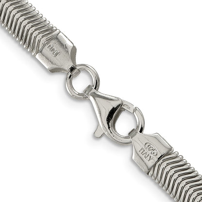 Sterling Silver 6.25mm Flat Oval Snake Chain Necklace