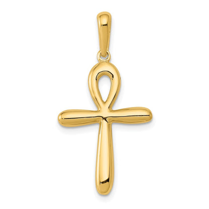 14k Yellow Gold Ankh Cross Pendant