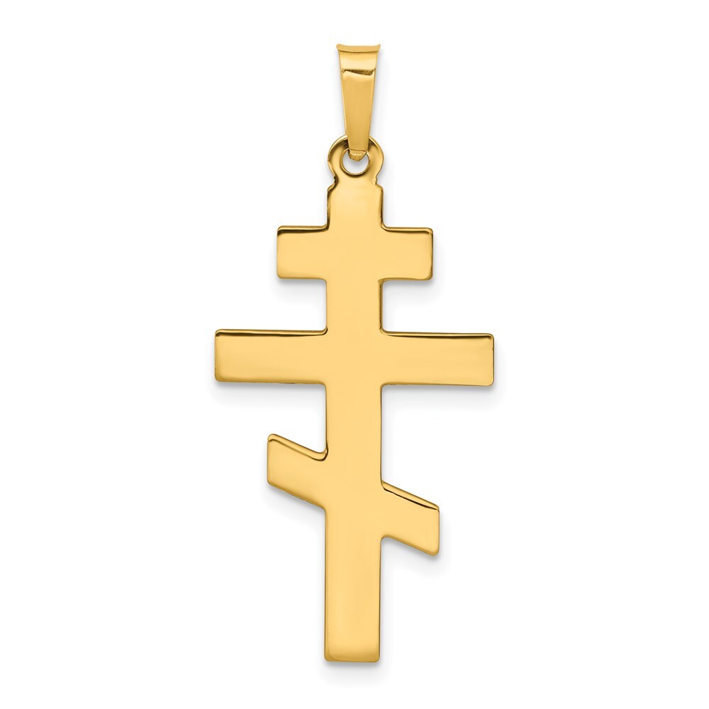 14k Yellow Gold Eastern Orthodox Cross Charm