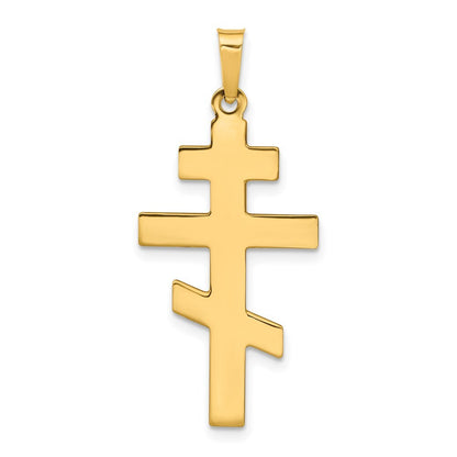 14k Yellow Gold Eastern Orthodox Cross Charm