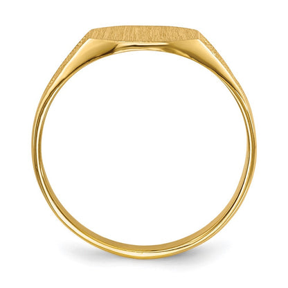 14k Yellow Gold 7.0x8.5mm Closed Back Signet Ring