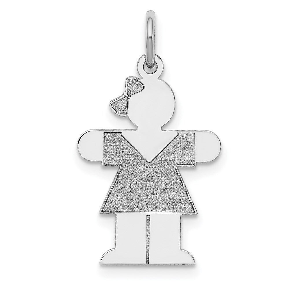 14k White Gold Kid Charm Pendant for Women