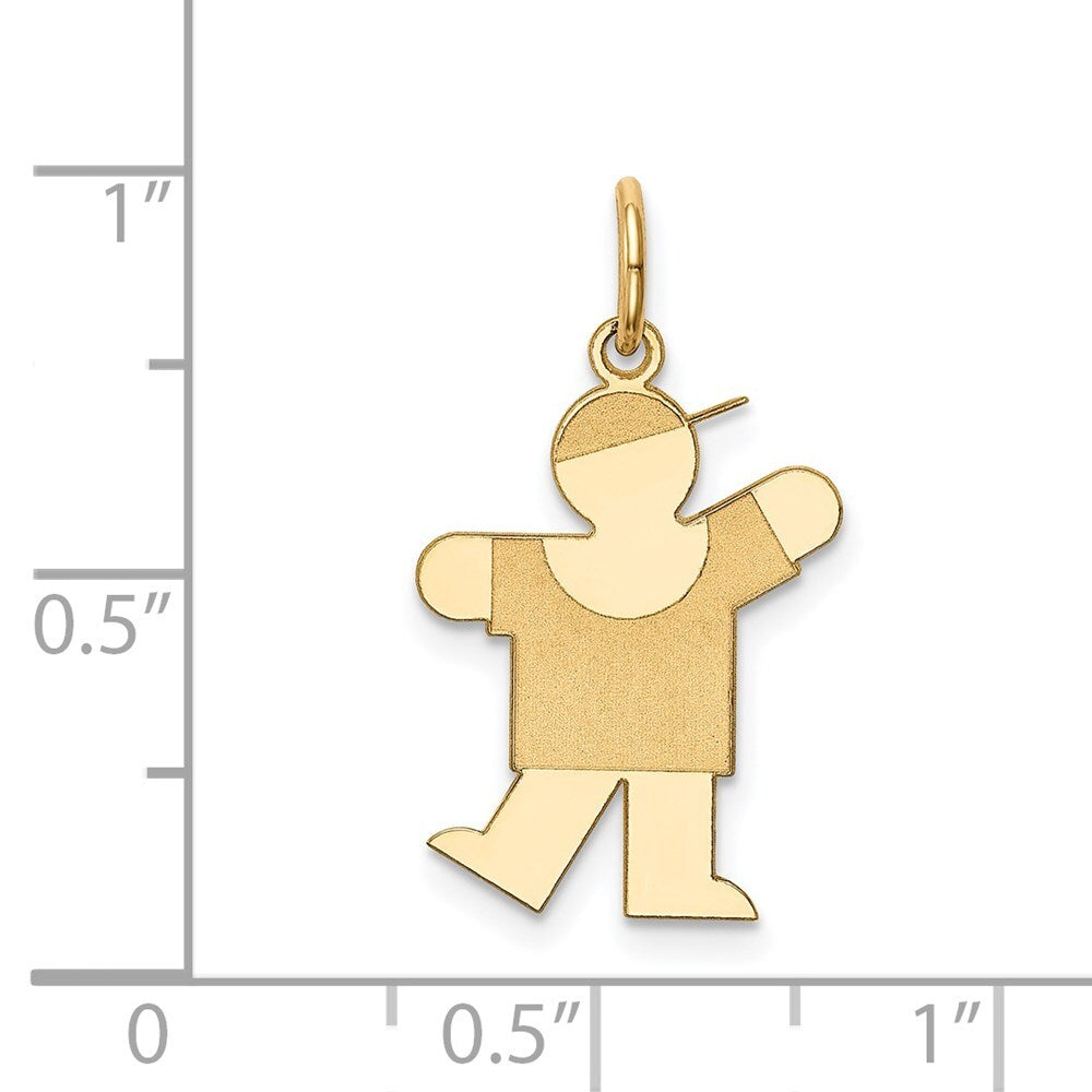 14k Yellow Gold Kid Charm Pendant for Women