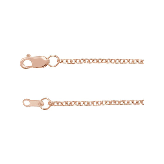 14k Rose Gold Gold-Filled 1.5 mm Cable 24" Chain Necklace Fine Gift for Women